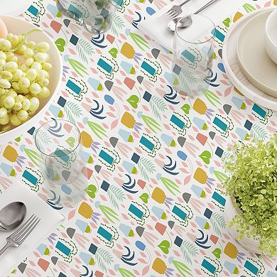 Rectangular Tablecloth, 100% Cotton, 52x120", Houseplant Collection