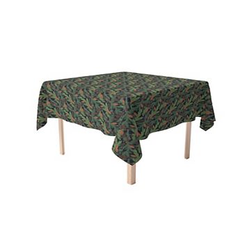 Rectangular Tablecloth, 100% Polyester, 60x120", Fir Branches and Green Pines