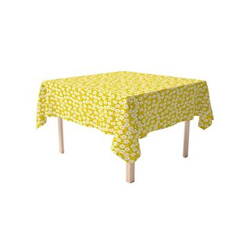 Square Tablecloth, 100% Polyester, 70x70", Daisy Floral Design