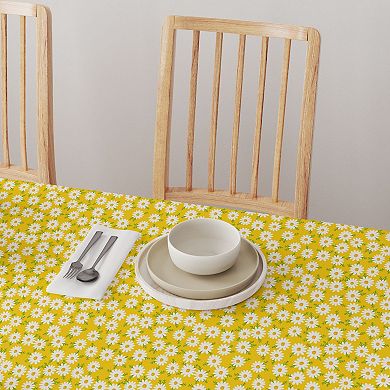 Square Tablecloth, 100% Polyester, 70x70", Daisy Floral Design