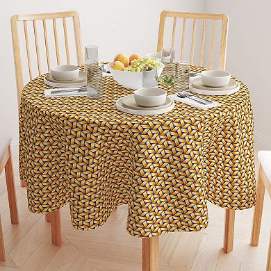 Round Tablecloth, 100% Polyester, 70" Round, Handmade Straw Wicker