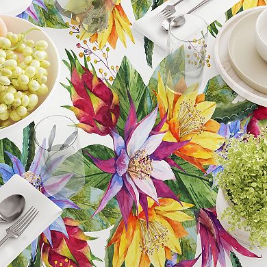 Square Tablecloth, 100% Cotton, 52x52", Floral 191