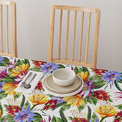 Square Tablecloth, 100% Cotton, 52x52", Floral 191