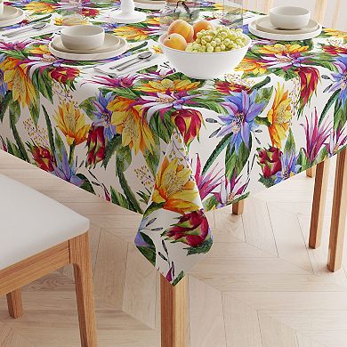 Square Tablecloth, 100% Cotton, 52x52", Floral 191
