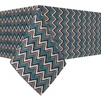 Rectangular Tablecloth, 100% Cotton, 52x104", Patterned Chevron