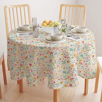 Round Tablecloth, 100% Polyester, 60" Round, Blooming Springs
