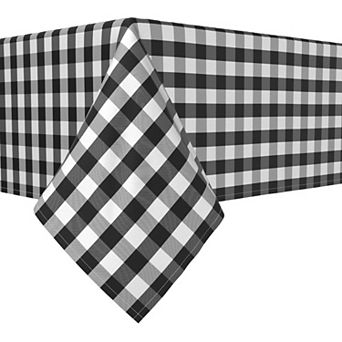 Square Tablecloth, 100% Polyester, 70x70", Picnic Check, Black