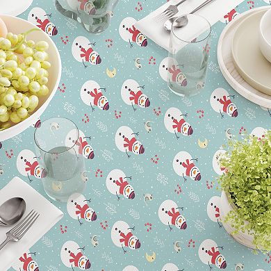 Rectangular Tablecloth, 100% Cotton, 52x84", Holly Jolly Snowmen