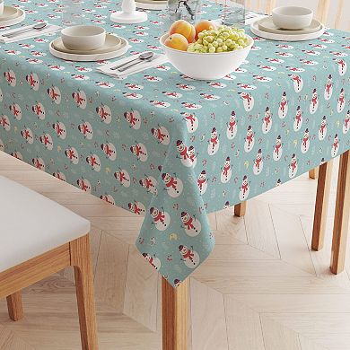 Rectangular Tablecloth, 100% Cotton, 52x84", Holly Jolly Snowmen