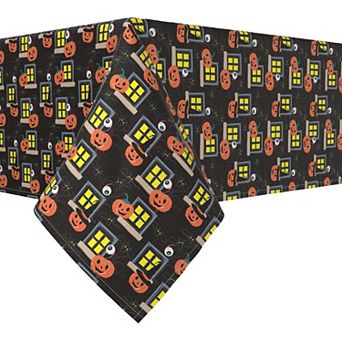 Rectangular Tablecloth, 100% Polyester, 60x84", Halloween House Scare
