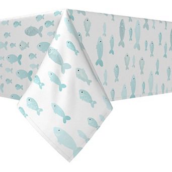 Rectangular Tablecloth, 100% Cotton, 52x84", Underwater Fish