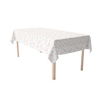 Rectangular Tablecloth, 100% Cotton, 60x120", Watercolor Decorative Easter Eggs