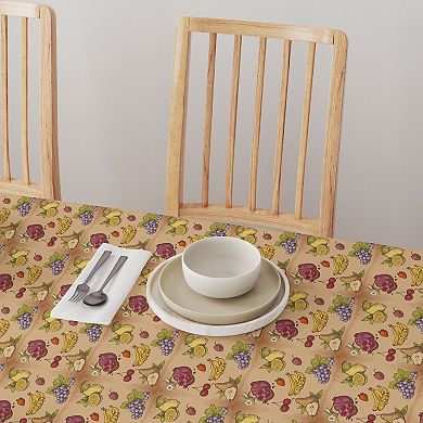 Square Tablecloth, 100% Polyester, 60x60", Bunches of Fruit