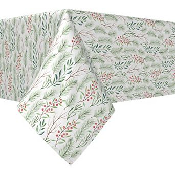 Rectangular Tablecloth, 100% Cotton, 52x84", Merry Berries & Branches