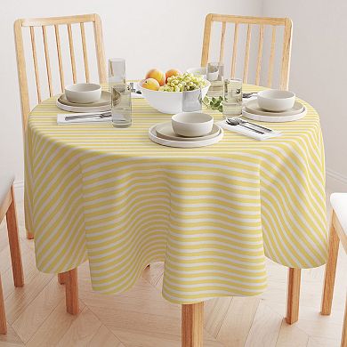 Round Tablecloth, 100% Polyester, 60" Round, Lemonade Stripe
