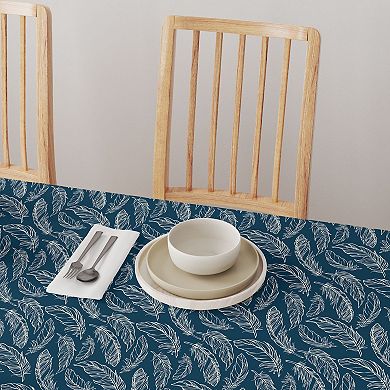 Square Tablecloth, 100% Cotton, 52x52", Calligraphy Feathers