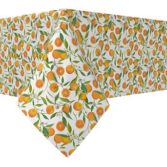 Rectangular Tablecloth, 100% Cotton, 52x120", Orange Tree