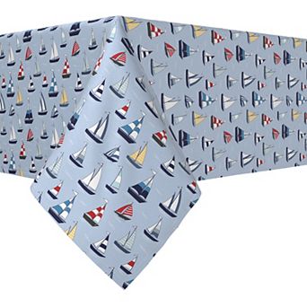Rectangular Tablecloth, 100% Cotton, 60x104", Marine Sailboats