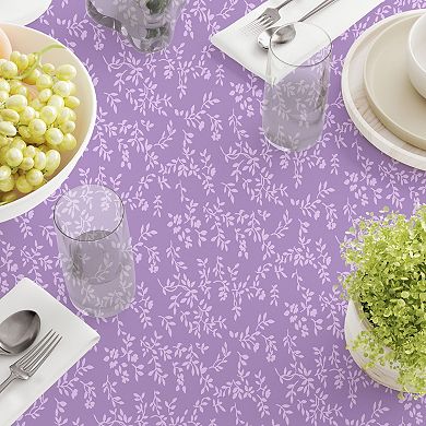 Rectangular Tablecloth, 100% Cotton, 52x84", Purple Vines