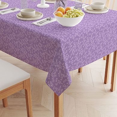 Rectangular Tablecloth, 100% Cotton, 52x84", Purple Vines