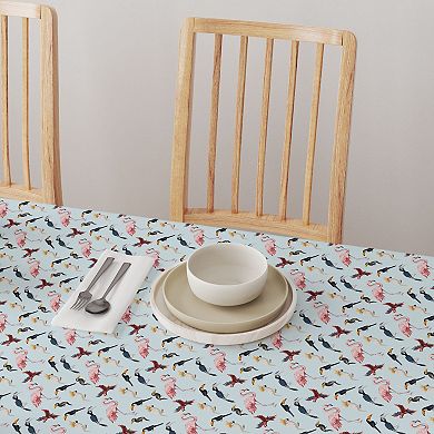 Round Tablecloth, 100% Polyester, 70" Round, Jungle Birds