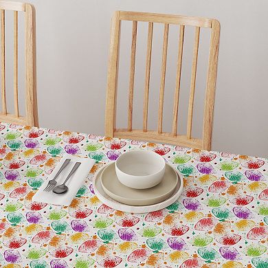 Rectangular Tablecloth, 100% Cotton, 52x120", Bold Autumn Leaves & Paint Splatter