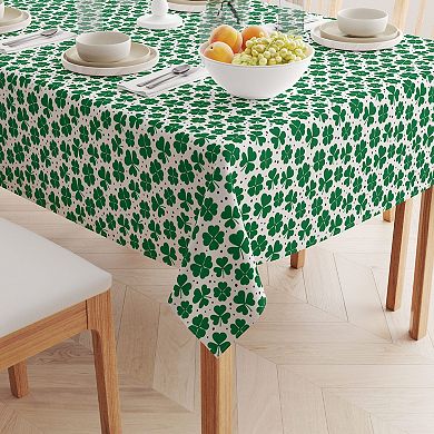 Rectangular Tablecloth, 100% Cotton, 60x84", St. Patrick's Day Shamrock Decoration
