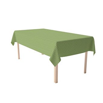 Rectangular Tablecloth, 100% Polyester, 60x104", Intertwined Green Wicker