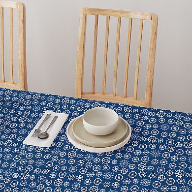 Round Tablecloth, 100% Polyester, 90" Round, Boat Wheels