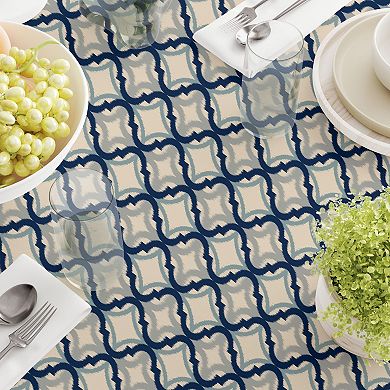 Square Tablecloth, 100% Polyester, 70x70", Blue Diamond Ogee