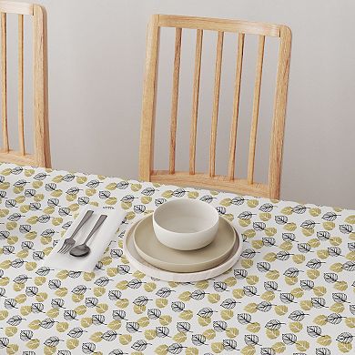 Round Tablecloth, 100% Polyester, 60" Round, Golden Leaves