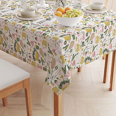 Square Tablecloth, 100% Cotton, 52x52", In the Garden