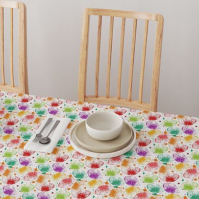 Rectangular Tablecloth, 100% Cotton, 52x104", Bold Autumn Leaves & Paint Splatter