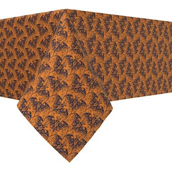 Rectangular Tablecloth, 100% Polyester, 60x104", Halloween Bat Lace