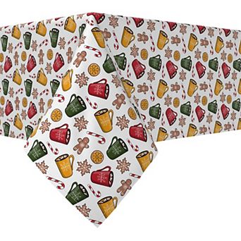 Rectangular Tablecloth, 100% Cotton, 60x84", Hot Cocoa and Cookies