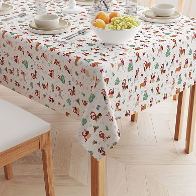 Rectangular Tablecloth, 100% Cotton, 60x120", Holiday Dogs