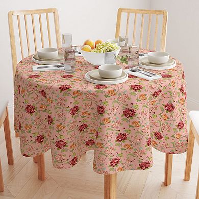 Round Tablecloth, 100% Polyester, 60" Round, Hydrangea Blossom