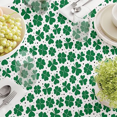 Rectangular Tablecloth, 100% Cotton, 60x120", St. Patrick's Day Shamrock Decoration