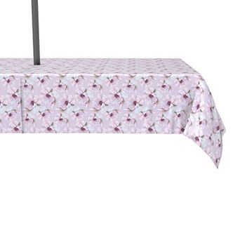 Water Repellent, Outdoor, 100% Polyester, 60x120", Brush Stroke Purple Flowers