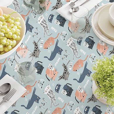 Square Tablecloth, 100% Cotton, 52x52", Cats Background