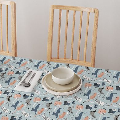 Square Tablecloth, 100% Cotton, 52x52", Cats Background