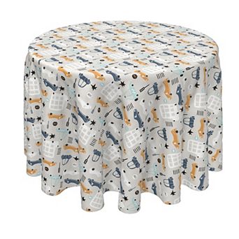 Round Tablecloth, 100% Polyester, 70" Round, Doodle Cars