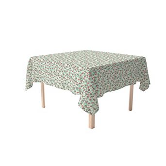 Square Tablecloth, 100% Polyester, 70x70", Holiday Foliage & Berries