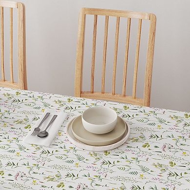 Square Tablecloth, 100% Polyester, 70x70", Botanical Stripe