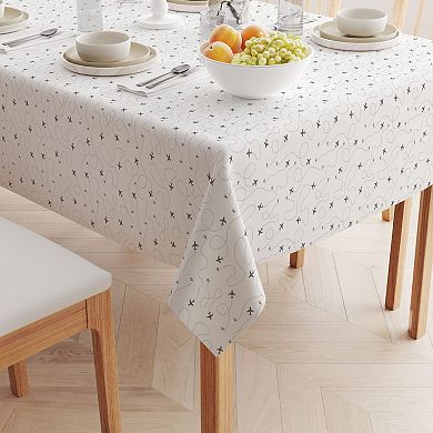 Rectangular Tablecloth, 100% Cotton, 60x120", Airplane Route Design