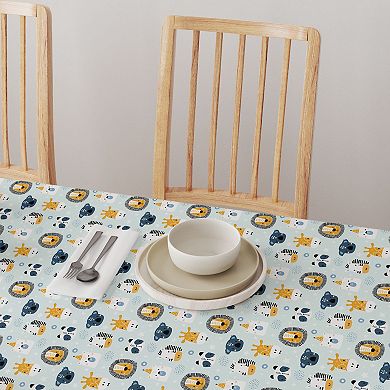 Round Tablecloth, 100% Polyester, 70" Round, Animal Faces