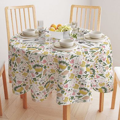 Round Tablecloth, 100% Polyester, 90" Round, In the Garden