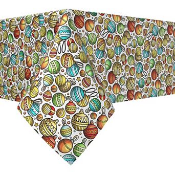 Rectangular Tablecloth, 100% Polyester, 60x84", Christmas Cartoon Celebration