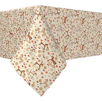Rectangular Tablecloth, 100% Cotton, 60x104", Vintage Rocking Horses
