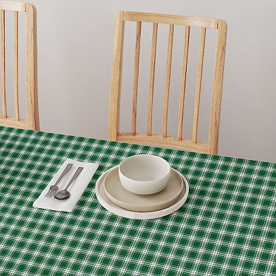 Round Tablecloth, 100% Polyester, 90" Round, Christmas Green Plaid